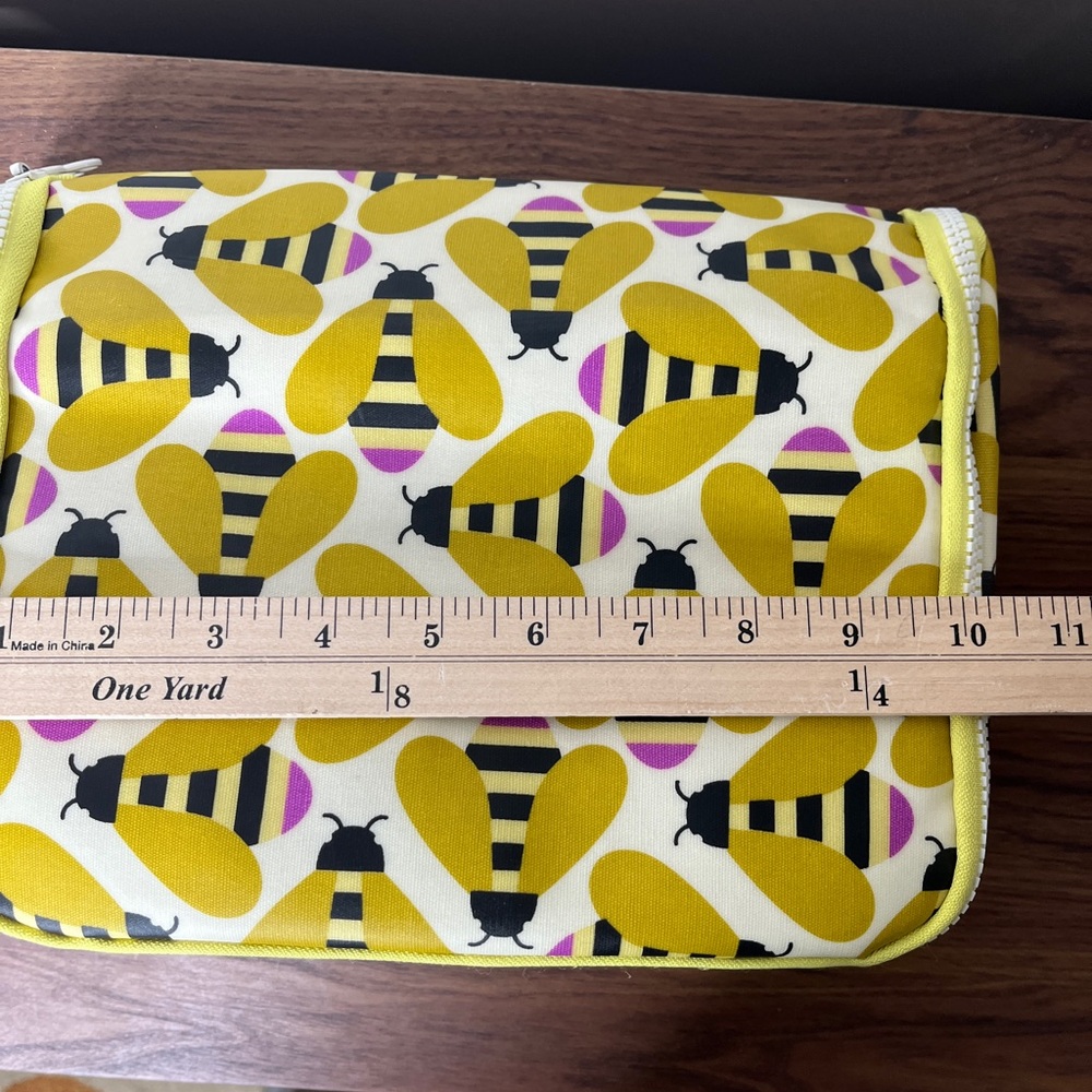 Yellow Bee Print Cosmetic Pouch - Picture 6 of 14